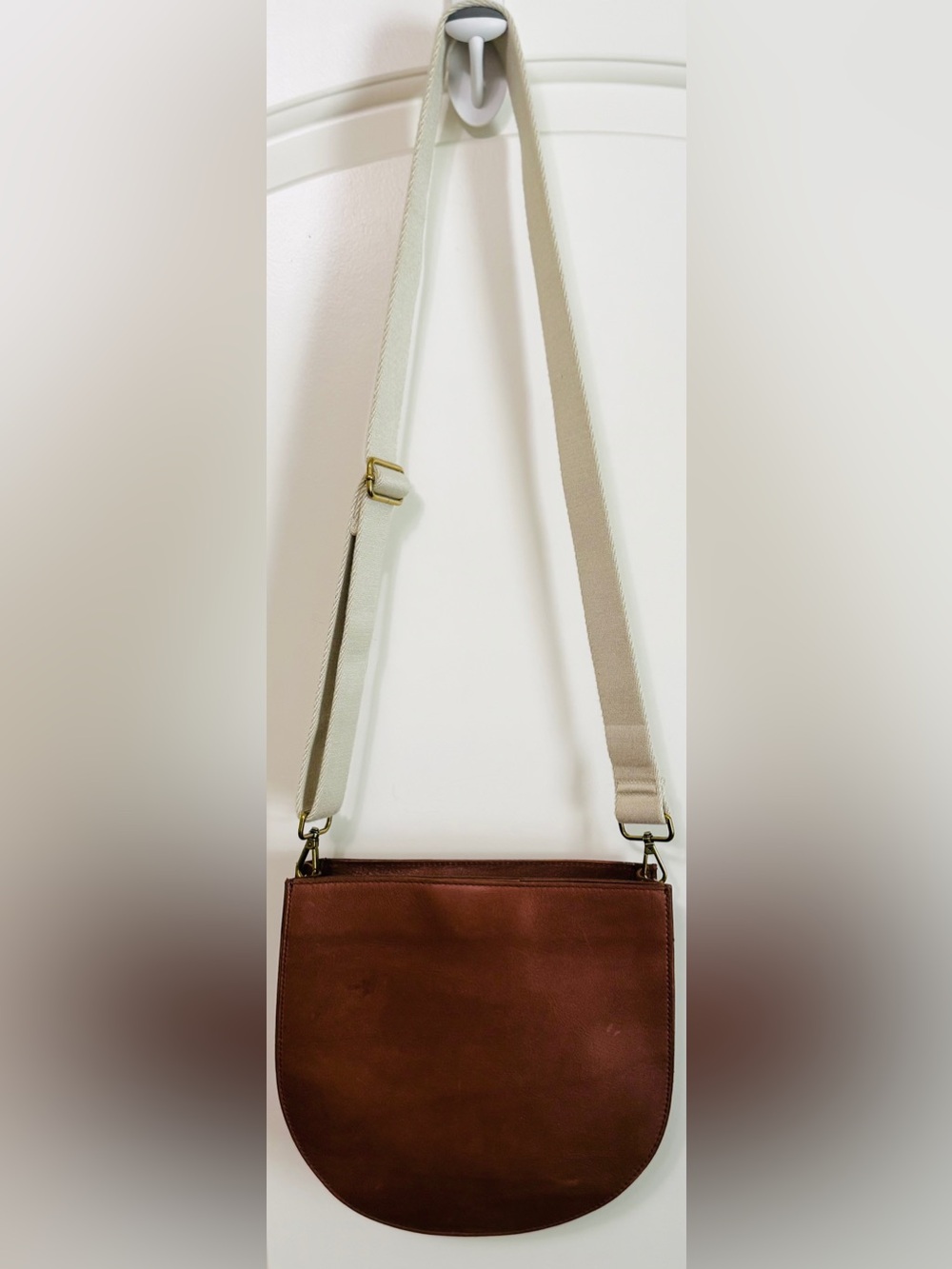 Madewell The Transport Saddlebag Leather Crossbody Bag English Saddle NWT - Picture 2 of 16